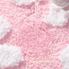 Qjhomo Toilet Rugs U Shaped, Pink Toilet Mat Cute Daisy Contour Bath Rug 20''X20'', Extra Thick Soft Machine Washable Toilet Car