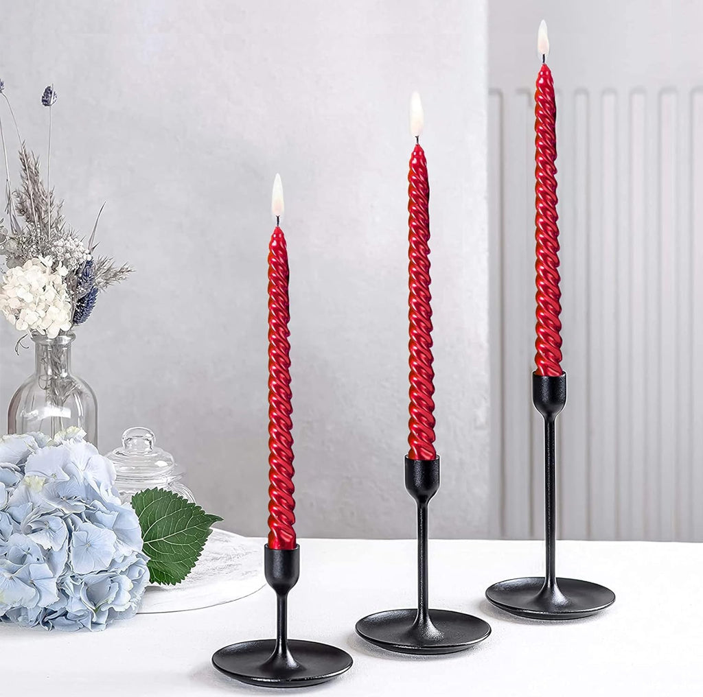 Kemladio Candle, 4Pcs 10 Inch Red Unscented Taper Candles, 8 Hrs Burn Time, Dinner, Halloween