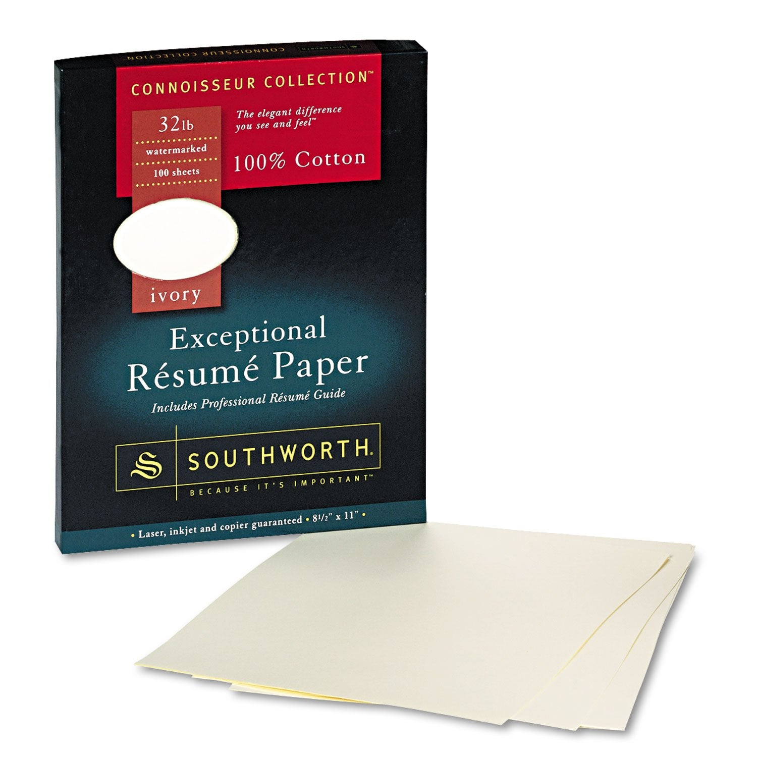 Southworth 100% Cotton Resume Paper, Ivory, 8 1/2 In X 11 In (Sourd18Icf)