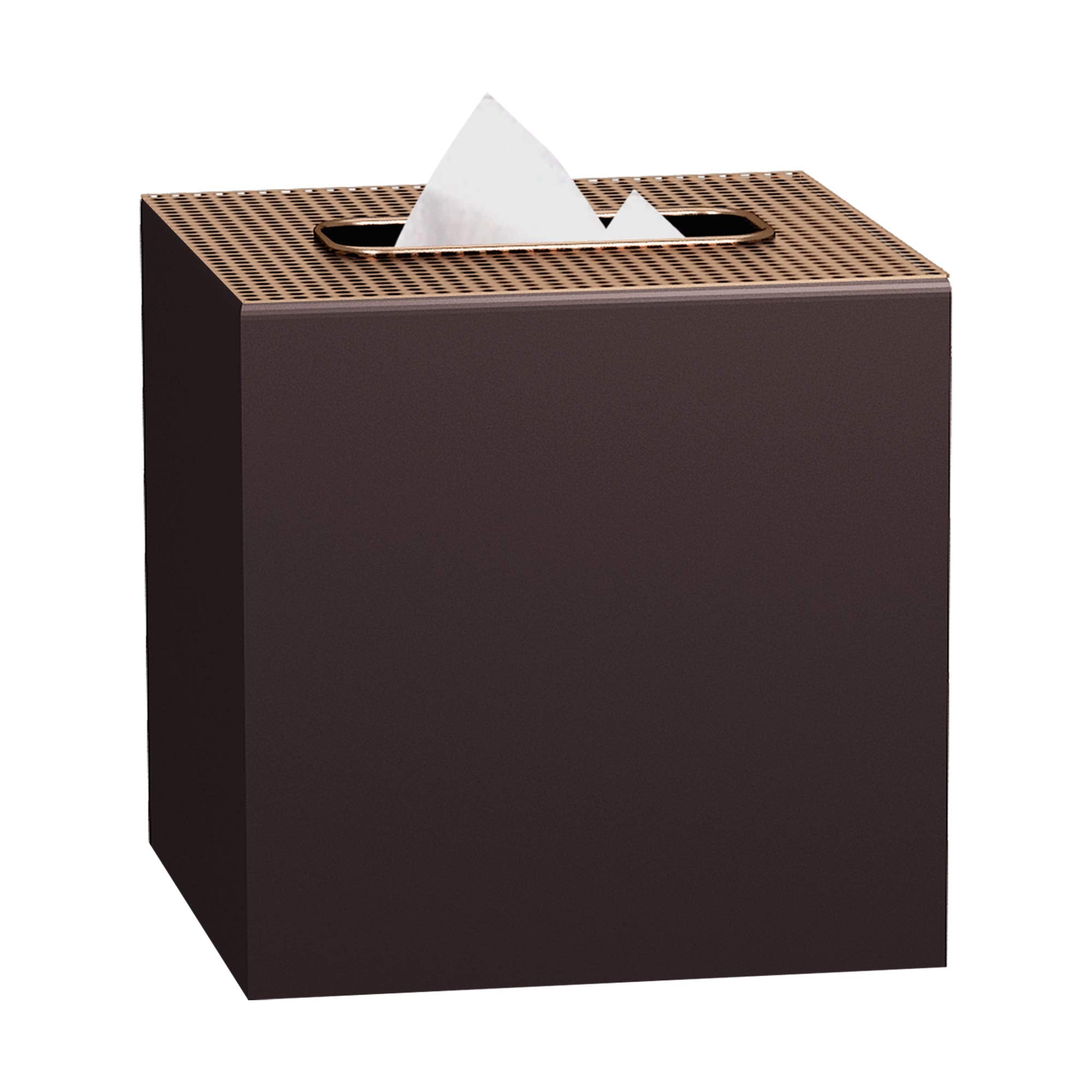 nu steel Selma Orb Boutique Tissue Box Cover Set Stainless Steel Square Facial Tissue Box Holder for Bathroom Vanity Countertops