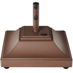 Best Choice Products Fillable Mobile Umbrella Base, Heavy Duty Base, Square Tiered Market Stand For Patio, Deck, Outdoor W/ 4 Wheels, 2 Locks, 2 Knobs, 120Lb Capacity - Brown