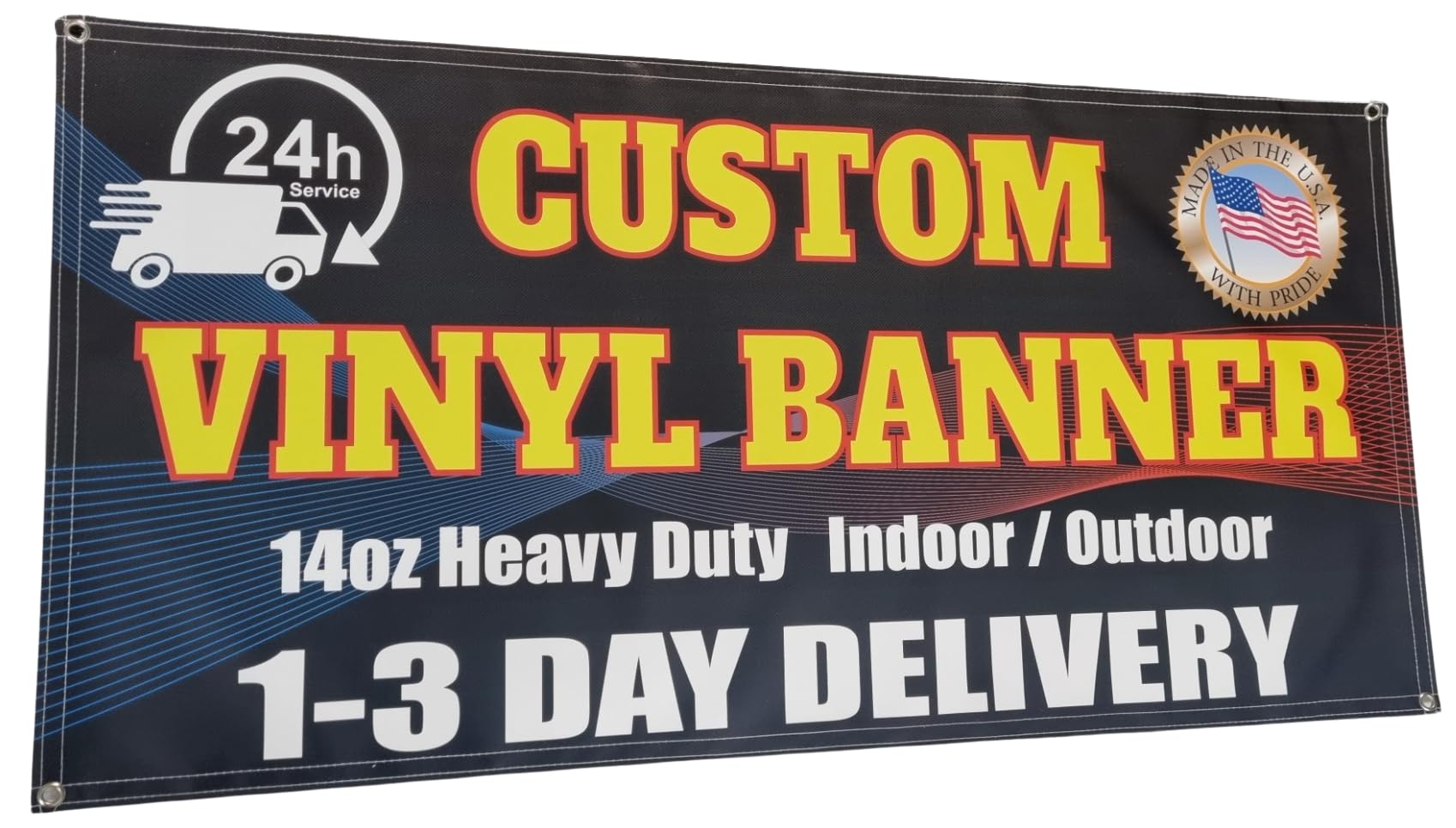 Bannersinvinyl Custom Vinyl Banner,14Oz Premium Coated Vinyl,Full Color,Indoor/Outdoor Heavy Duty Sign,Design Online Or Print Yo