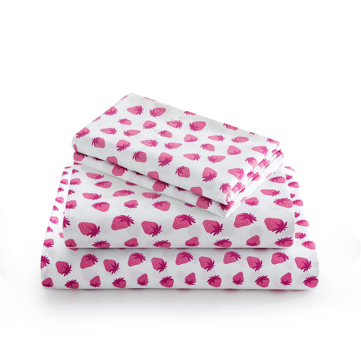 Vonty Kids Twin Xl Sheet Set Strawberry Brushed Microfiber Bed Sheet For Boys & Girls, Ultra Soft & Easy To Wash (1 Fitted Sheet