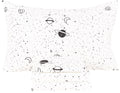 Scientific Sleep Starry Galaxy Solar System 100% Cotton 4 Pcs Full Bed Sheet Set Kids Toddler Teen, Flat Sheet & Fitted Sheet &