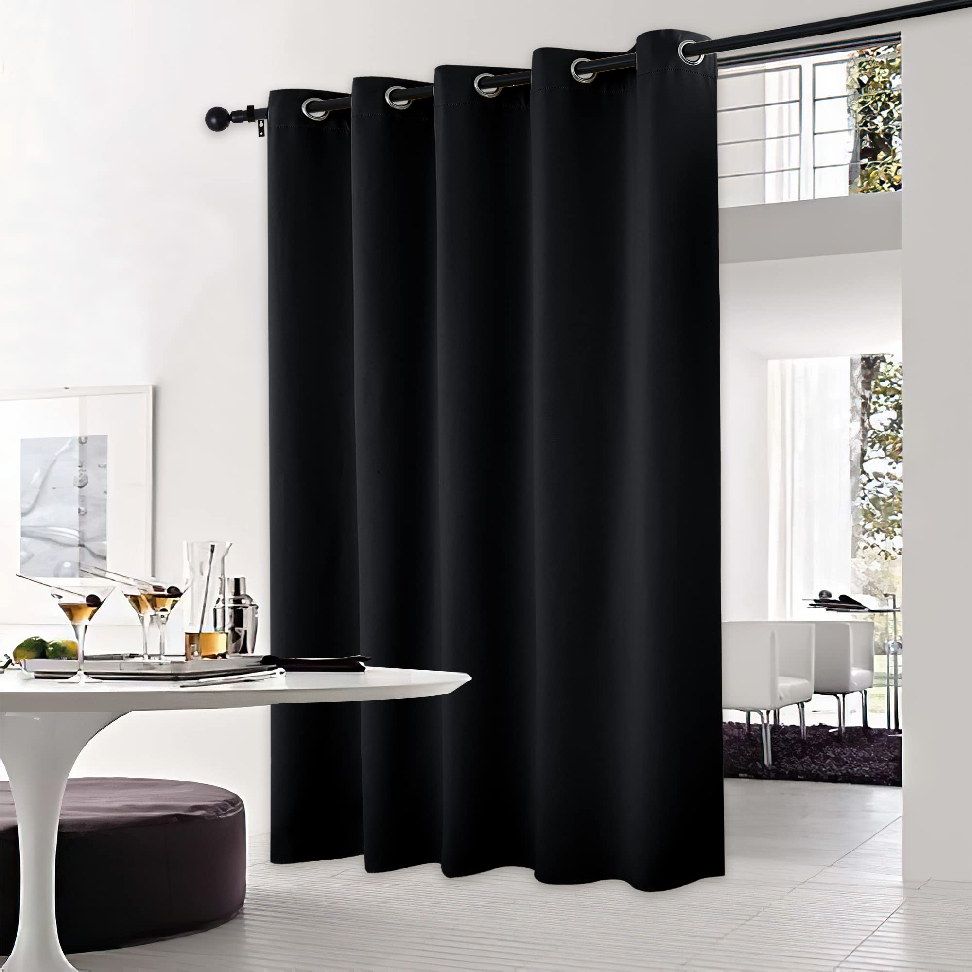 NICETOWN Halloween Blackout Curtain for Sliding Door, Patio Door Curtains, Thermal Insulated Wide Drapes/Draperies for Bedroom (