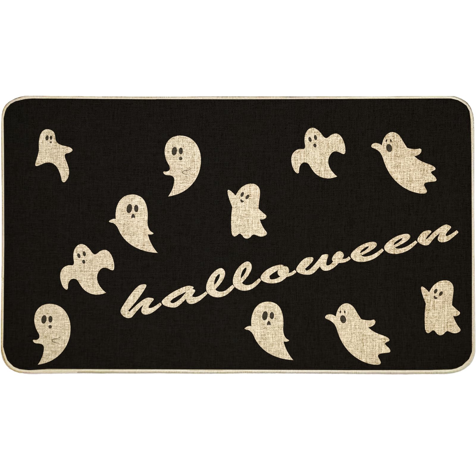 Cosevier Halloween Door Mat, Halloween Funny Ghost Doormat Indoor Outdoor Entrance Floor Mat, Non Slip Rubber Welcome Rug For Li