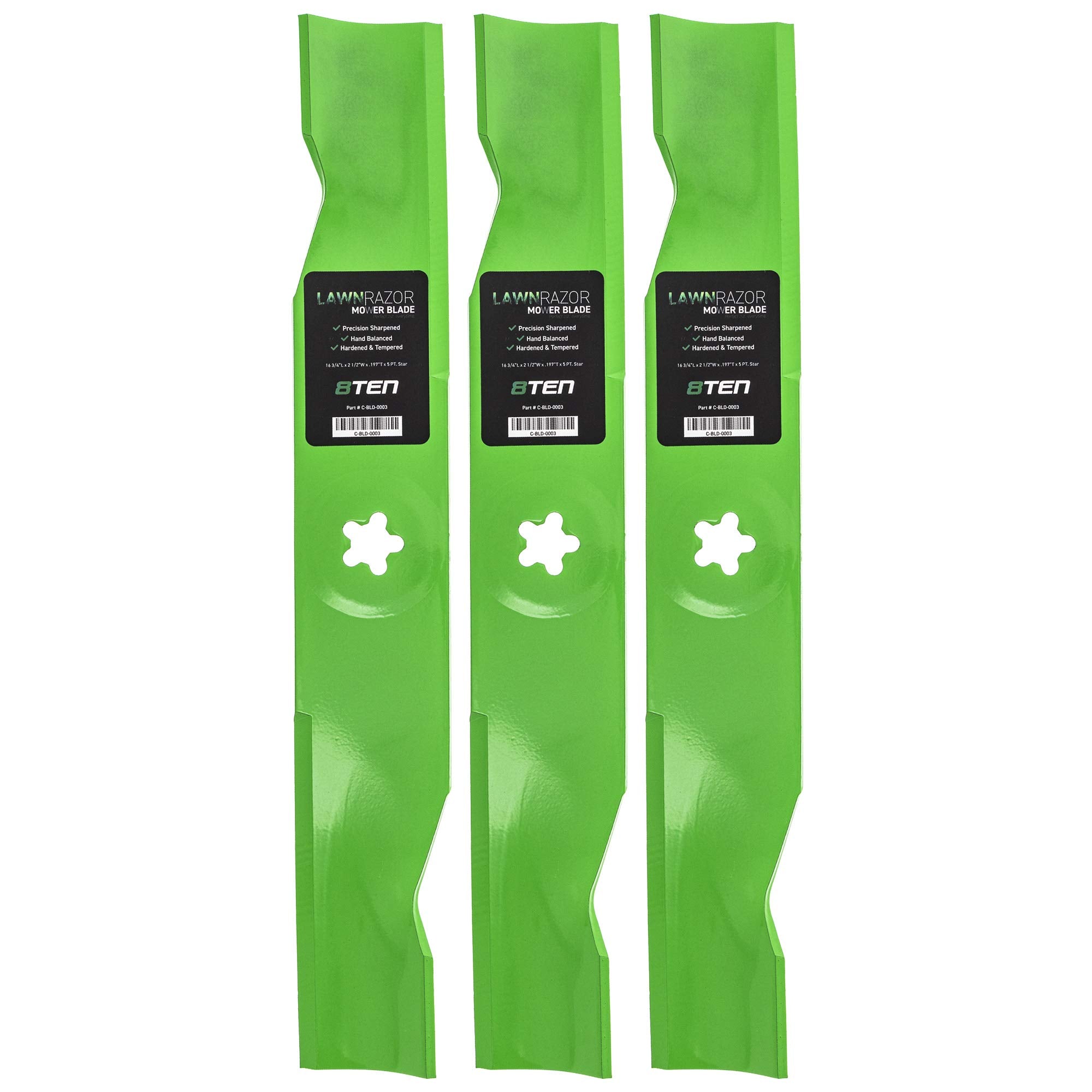 8Ten Lawnrazor Mower Blade Set For Craftsman Ayp Poulan Husqvarna Gth Yth 48 Inch Deck 180054 173920 532180054 (High Lift)