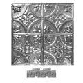 American Tin Ceilings [5-Pack Kit] Nail-Up Metal Tiles in Pattern #2 Nail-Up and Color Brushed Satin Nickel. 24 x 24 [20 sq ft] 