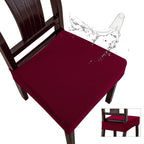 Genina Waterproof Seat Covers For Dining Room Chair Covers Waterproof Dining Chair Covers (4 Pcs-Rear-Gapped, Wine Red)