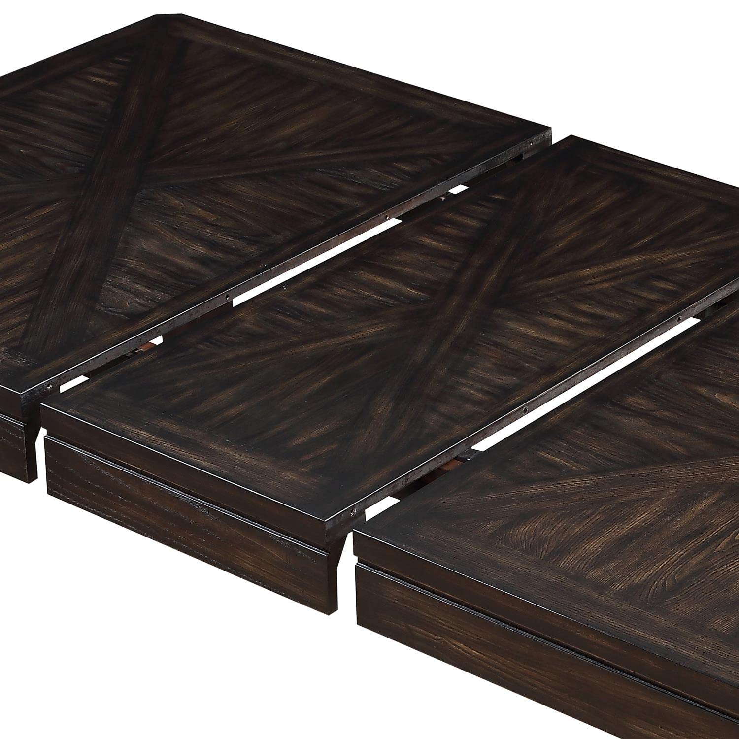 Steve Silver Furniture Ally 7pc Dining Set Charcoal, 60-Inch Table with 18-Inch Extendable Leaf, Contemporary Design, 6 Upholstered Chairs, Rectangle Dining Table, 42" L x 78" W x 31" H, Brown