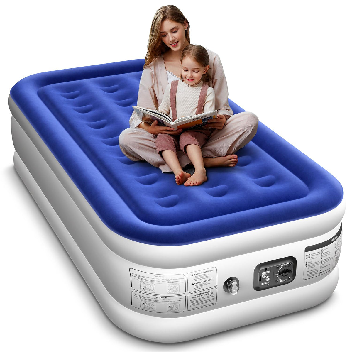 Xsleep Twin Air Mattress With Built In Pump Luxurious Comfort 16' Raised Inflatable Mattress Twin Airbed Blow Up Mattress For H