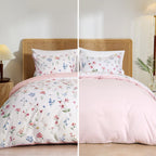 Phf Ultra Soft Floral Duvet Cover King Size, Printed Bedding Set 3 Pieces, Comfy Durable Farmhouse Duvet Cover Set With 2 Pillow
