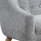 Lilola Home Amelia 28' W Gray Chenille Kids Sofa with Tufted Back and Wooden Legs