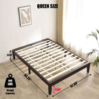 Woodpeckers Furniture And Mattress Stella Solid Pine Wood Platform Bed Frame (Tobacco, Queen (U.S. Standard))