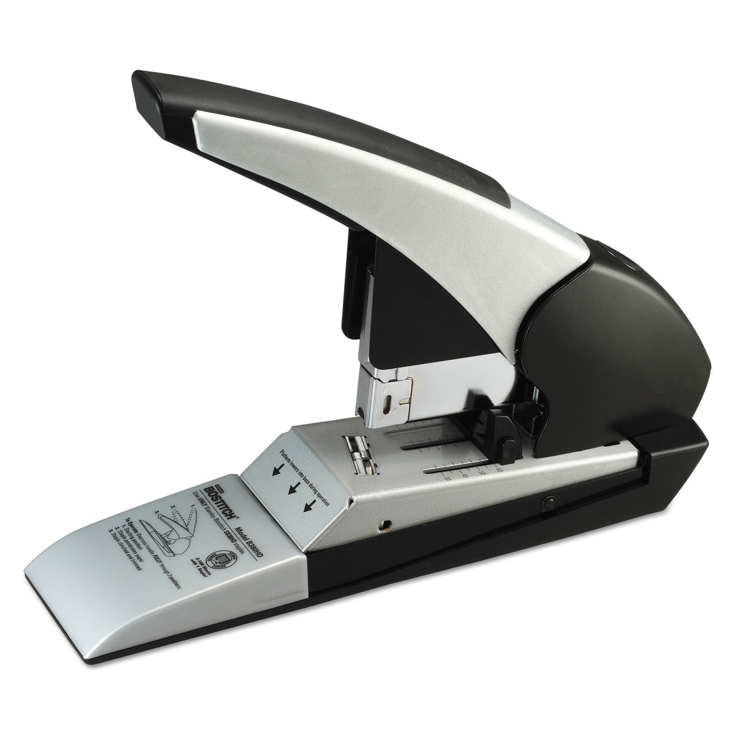 Bostitch B380Hdblk Auto 180 Xtreme Duty Automatic Stapler, 180-Sheet Capacity, Silver/Black