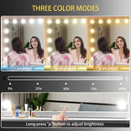 Gvnkvn 22.8 X 18.2 Vanity Makeup Mirror With Lights, 10X Magnification,Large Hollywood Lighted Vanity Mirror With 15 Dimmable Le