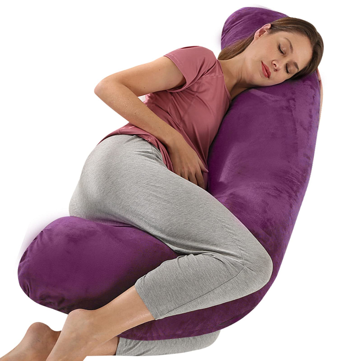 Battop Pregnancy Pillows For Sleeping,Maternity Body Pillow With Washable Cover,New Mom Gifts For Women,Support For Back,Hips,Le