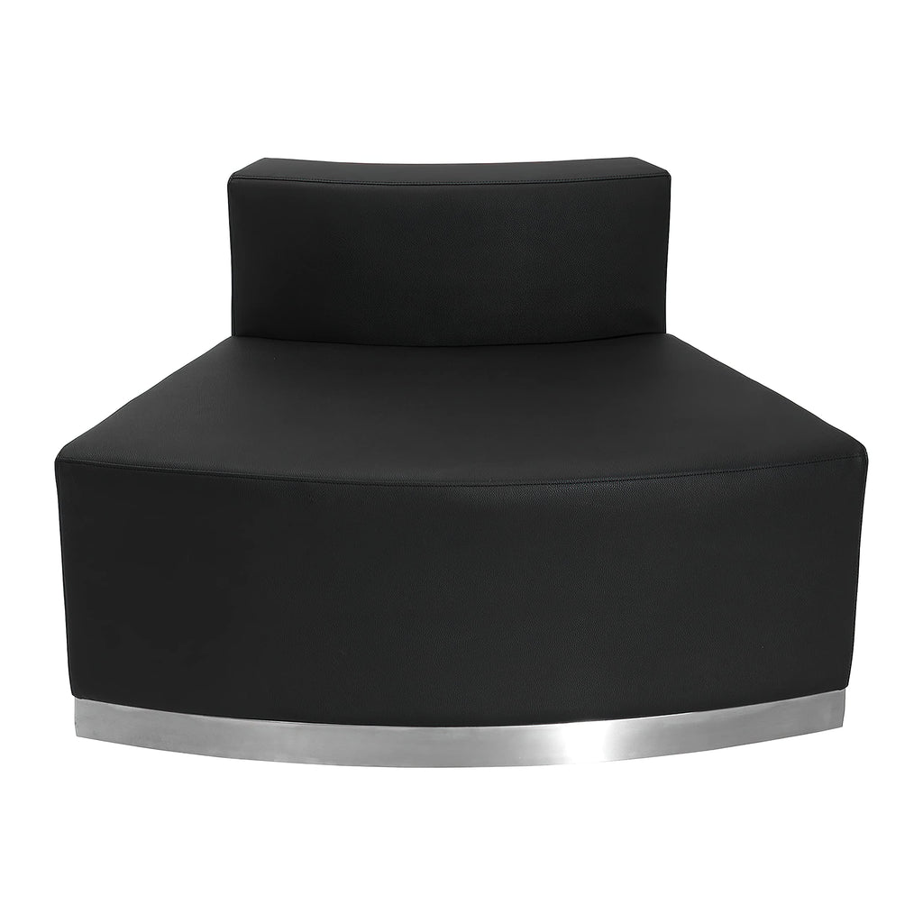 Flash Furniture HERCULES Alon Series Black LeatherSoft Convex Chair with Brushed Stainless Steel Base