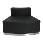 Flash Furniture HERCULES Alon Series Black LeatherSoft Convex Chair with Brushed Stainless Steel Base