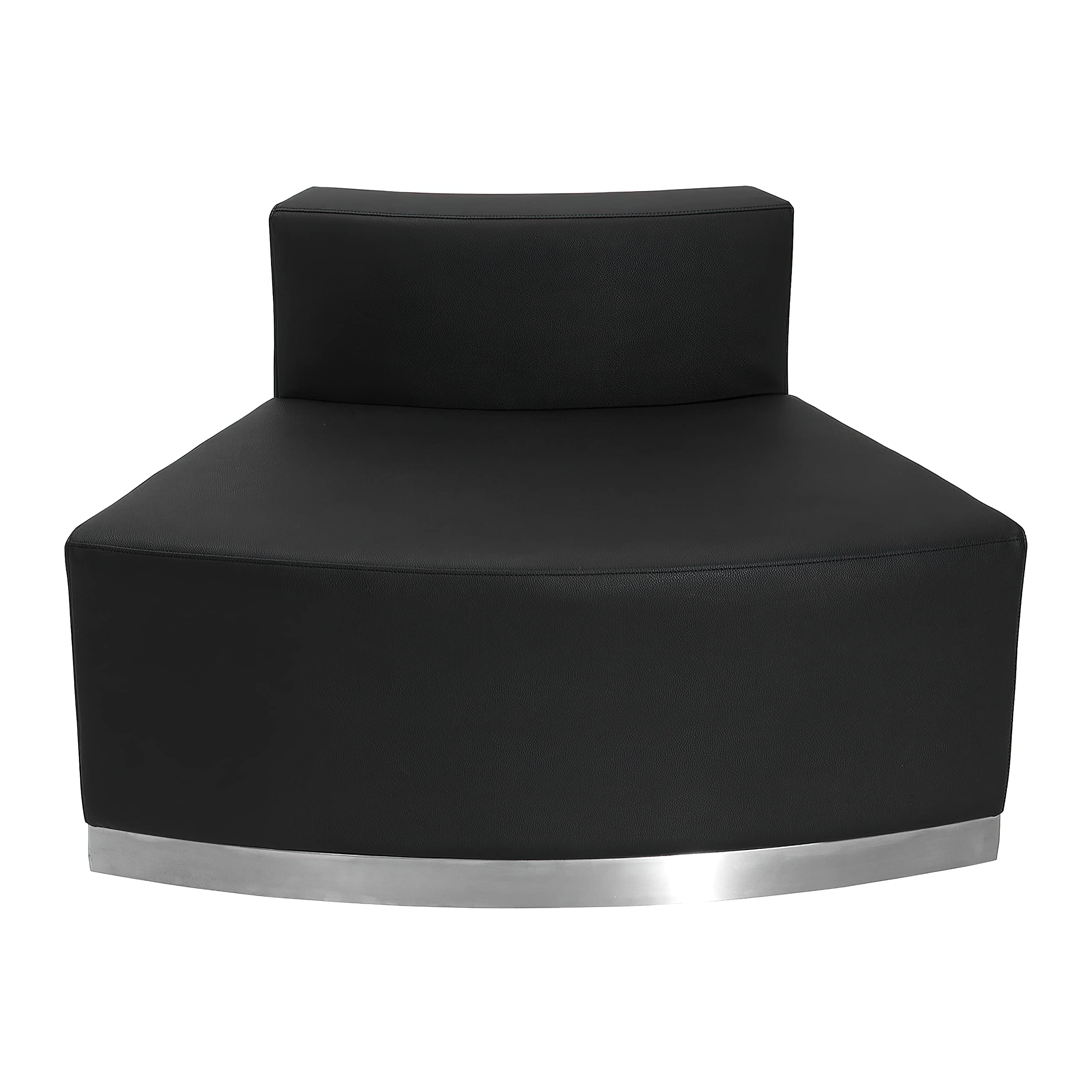 Flash Furniture HERCULES Alon Series Black LeatherSoft Convex Chair with Brushed Stainless Steel Base