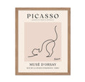 Poster Master Vintage Picasso Poster - Retro One Line Cat Drawing Print - Cat Art - Minimal Gift for Men, Women, Animal Lover - 