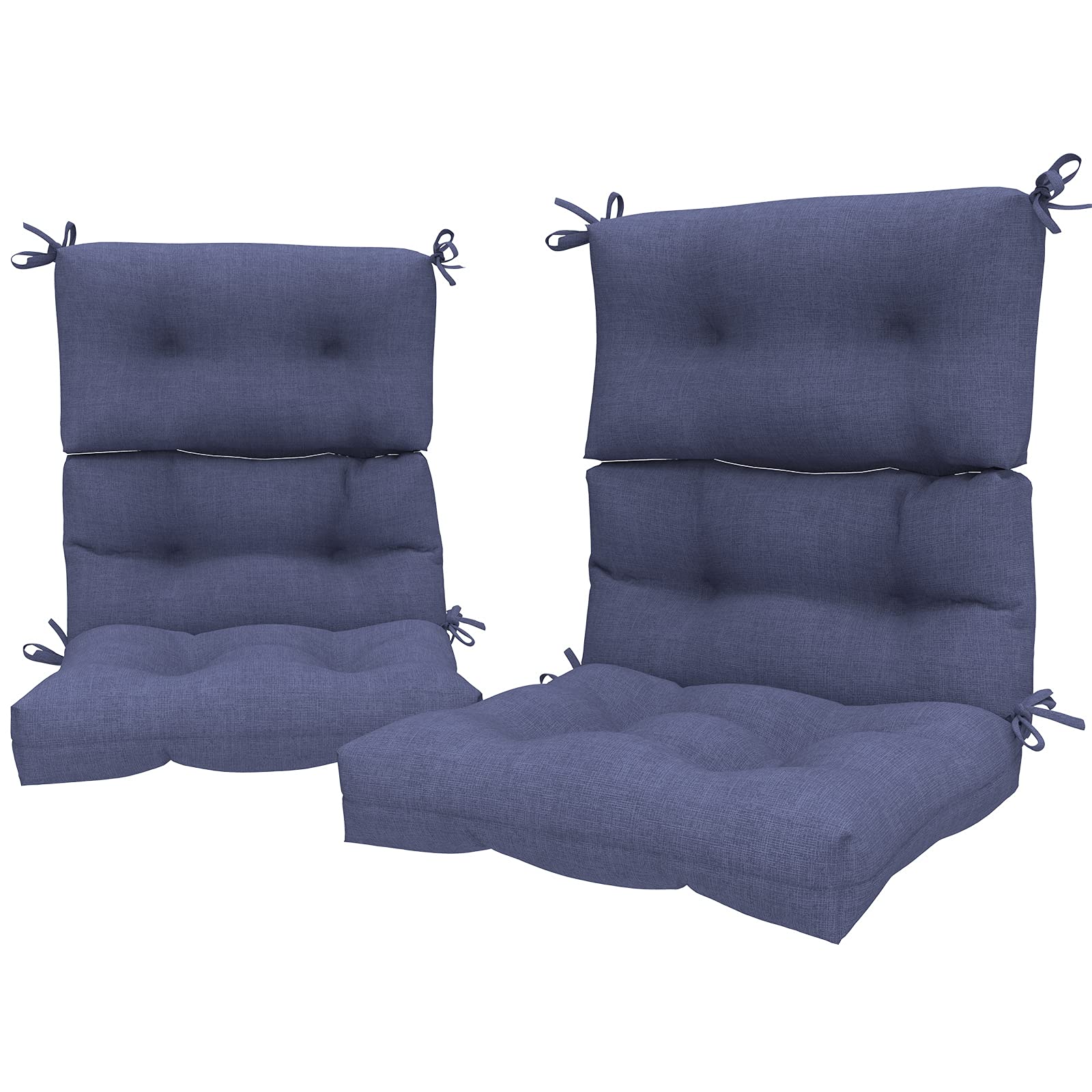 Lvtxiii Patio Tufted High Back Seat Cushion Set Of 2 Outdoor Rocking Chair Cushions, Replacement Adirondack Chair Cushion With T