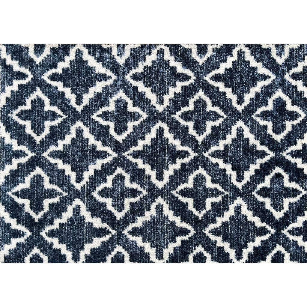 HomeRoots 526190 2 x 3 ft. Navy Blue Moroccan Machine Tufted Rectangle Area Rug with UV Protection