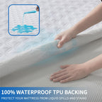 2 Pack Waterproof Mattress Protector, Queen Size Noiseless Mattress Pad With Deep Pocket Fitted Up To 6-18 Inches, Soft Noiseles