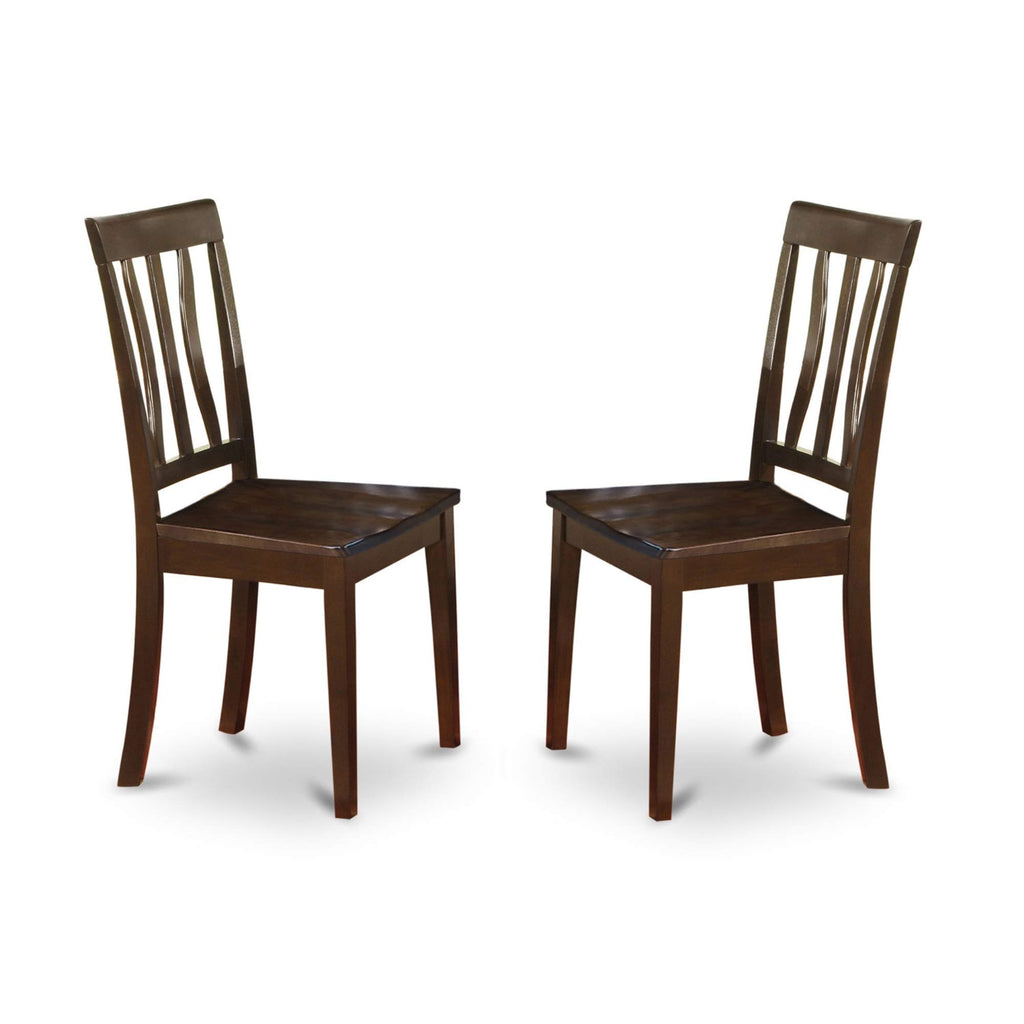 East West Furniture LYAN7-CAP-W Lynfield 7 Piece Kitchen Set Consist of a Rectangle Table with Butterfly Leaf and 6 Dining Room Chairs, 36x66 Inch, Cappuccino