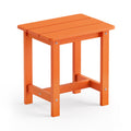 Lue Bona Outdoor Side Table, Hdps Small Outdoor Table, Adirondack Side Table, Outside End Table For Patio, Porch, Deck, Pool, Weather Resistant/Easy Maintenance/Indoor Or Outdoor Use, Orange