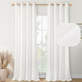 YoungsTex 90 Inch Length White Linen Sheer Curtains 2 Panels for Living Room Light Filtering Textured Drapes Lightweight for Bed