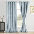 Dwcn Extra Wide Velvet Curtains Thick Grommet Tieable Window Treatments Room Darkening Privacy Protect Blackout Drapes For Bedro