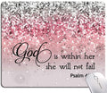 Mouse Pad, Bible Verse Pink Sparkles Glitter Mouse Pad, Square Waterproof Mouse Pad Non-Slip Rubber Base Mousepads For Office La