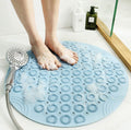 Takshvify Anti Skid Silicon Round Bathroom mat, Drain Holes PVC Washable Shower Massage Foot Pad for Kids Shower mat Non Slip ma
