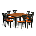 East West Furniture PFAV9-BCH-W 9 Piece Dining Set Includes a Square Dining Table with Butterfly Leaf and 8 Kitchen Chairs, 54x54 Inch, Black & Cherry