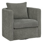 Comfort Pointe Sheldon Dark Gray Fabric Swivel Barrel Accent Chair