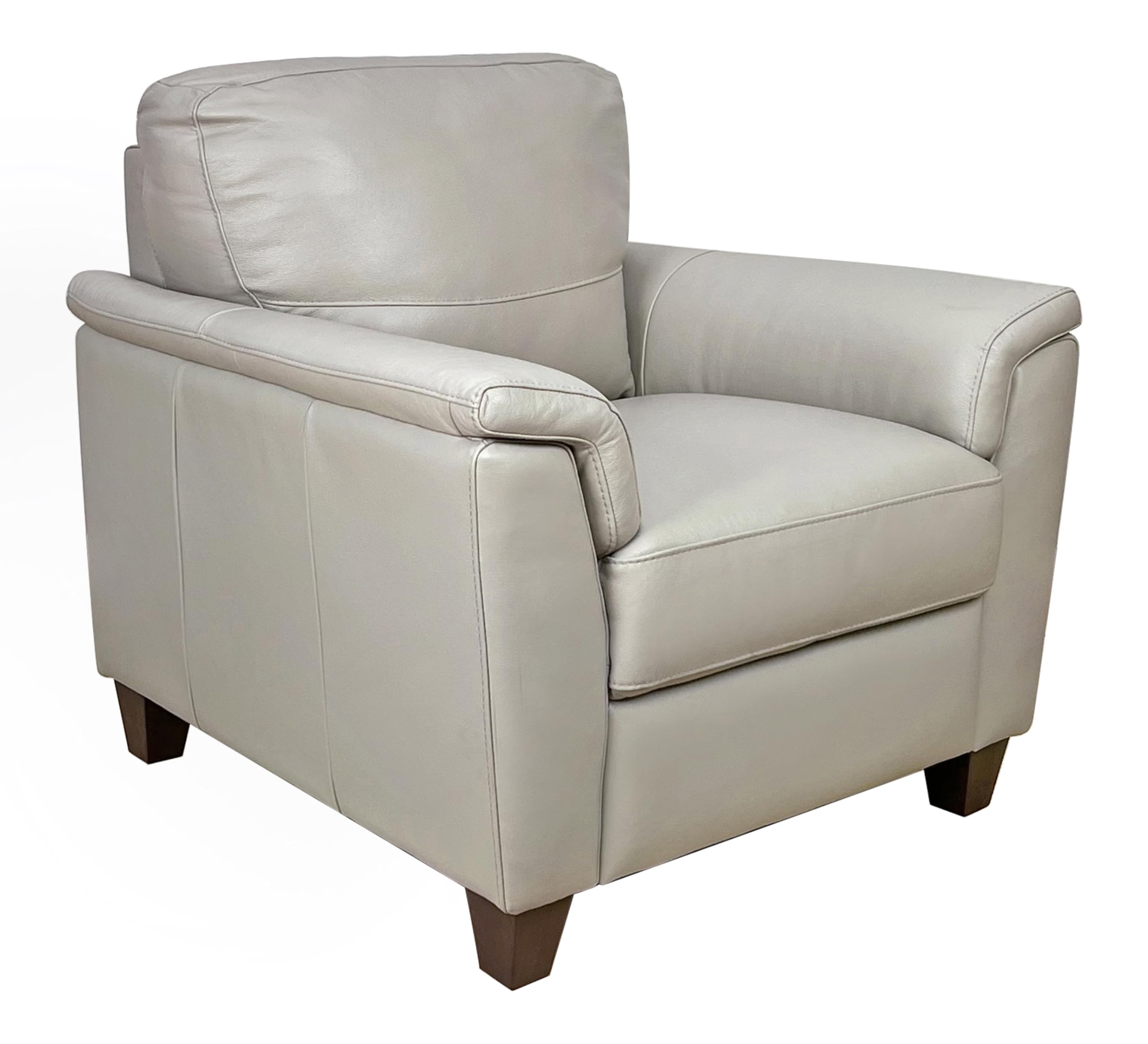 Acme Pacific Palisades Upholstery Pillow Top Arm Chair in Beige Leather