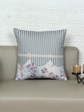 Zeba World Hand Embroidered Cushion Cover  Luxe Collection | Sofa, Bedroom, Couch | Polycanvas Floral Print With Embroidery And