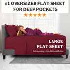 Dealuxe 21'' Sheet Set - Twin 3 Piece Set - Burgundy (Pomegranate)