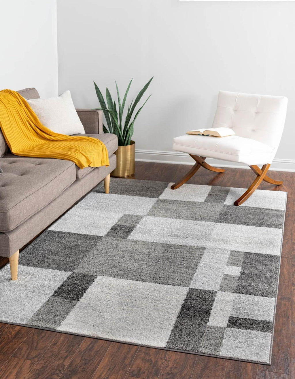 Unique Loom Autumn Collection Area Rug - Providence (3' 3'' x 5' 3'' Rectangle, Gray/ Ivory)