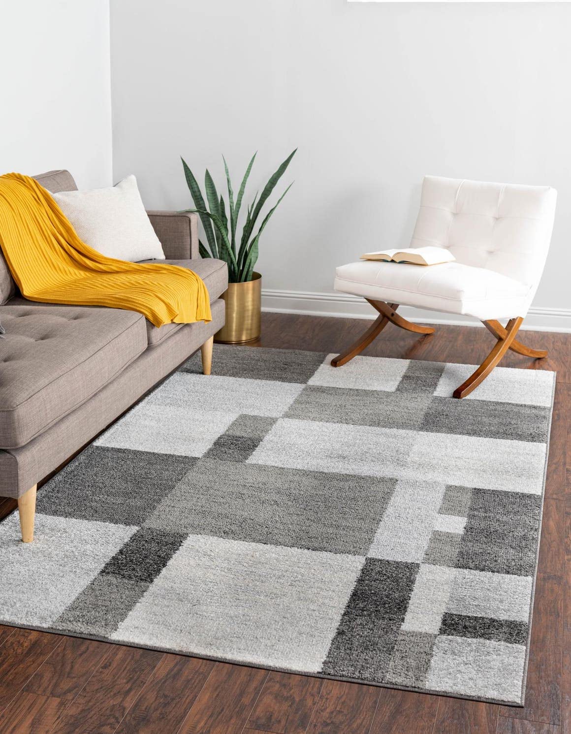 Unique Loom Autumn Collection Area Rug - Providence (6' 1'' x 9' Rectangle, Gray/ Ivory)