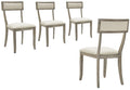 Crosley Furniture Alessia Traditional Upholstered Wood Klismos Dining Chairs Set Of 4, Kitchen Chair, Rustic Gray Wash/Crème