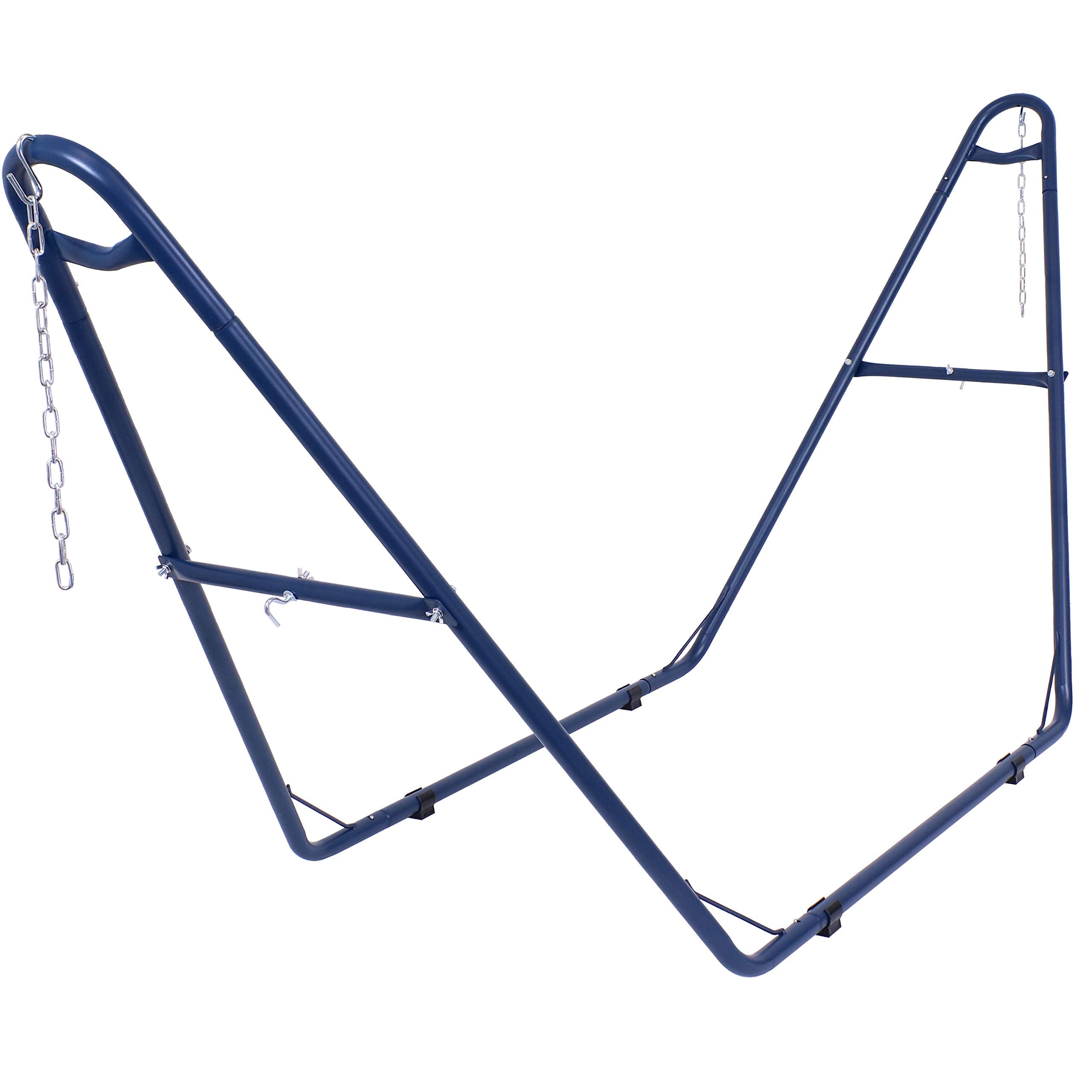 Sunnydaze Universal 2-Person Hammock Stand - 550-Pound Capacity - Heavy-Duty Steel Outdoor Hammock Stand - Fits 9 To 14 Foot Hammocks - Blue