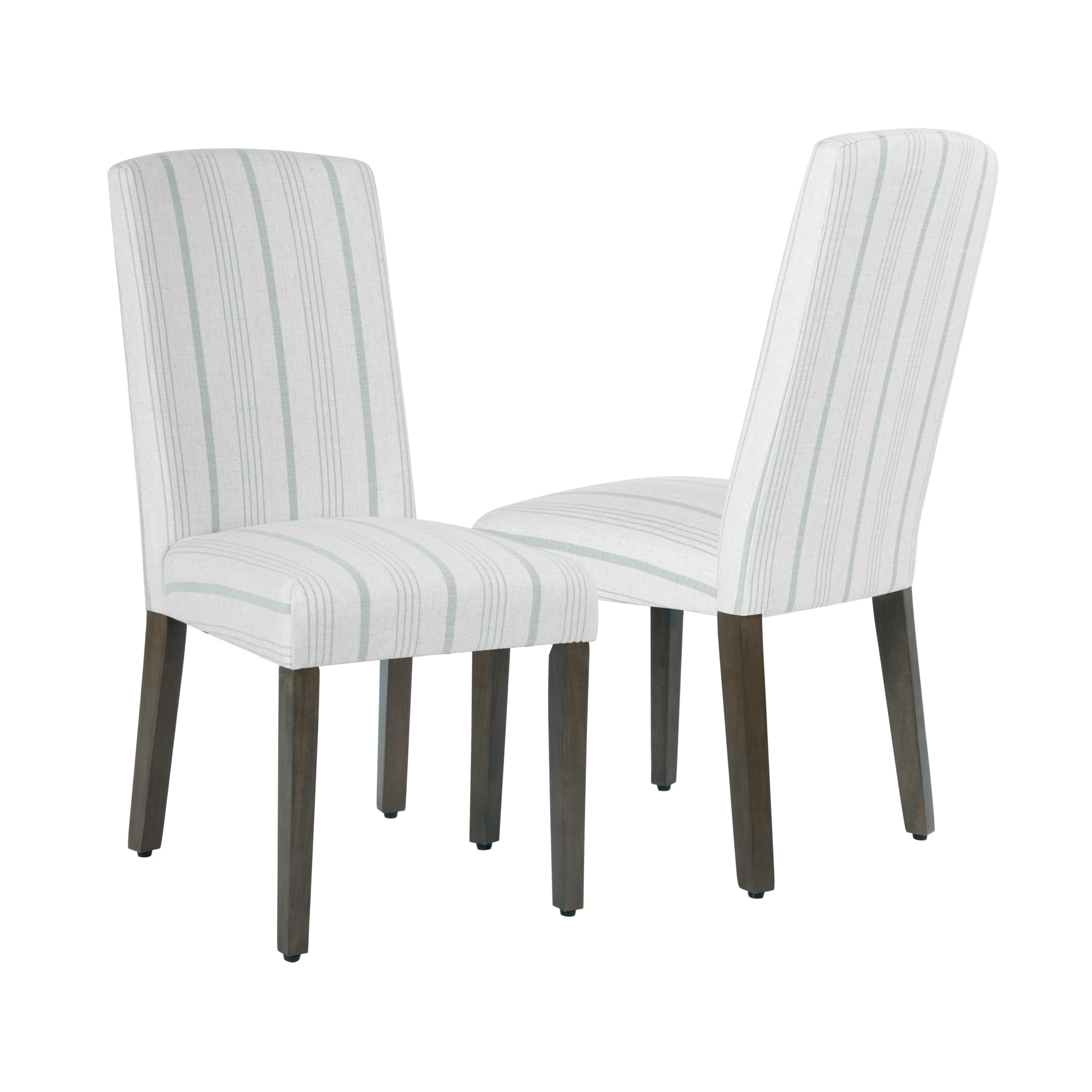 HomePop Parsons Classic Dining Chairs, Pack of 2, Dove Grey Stripe