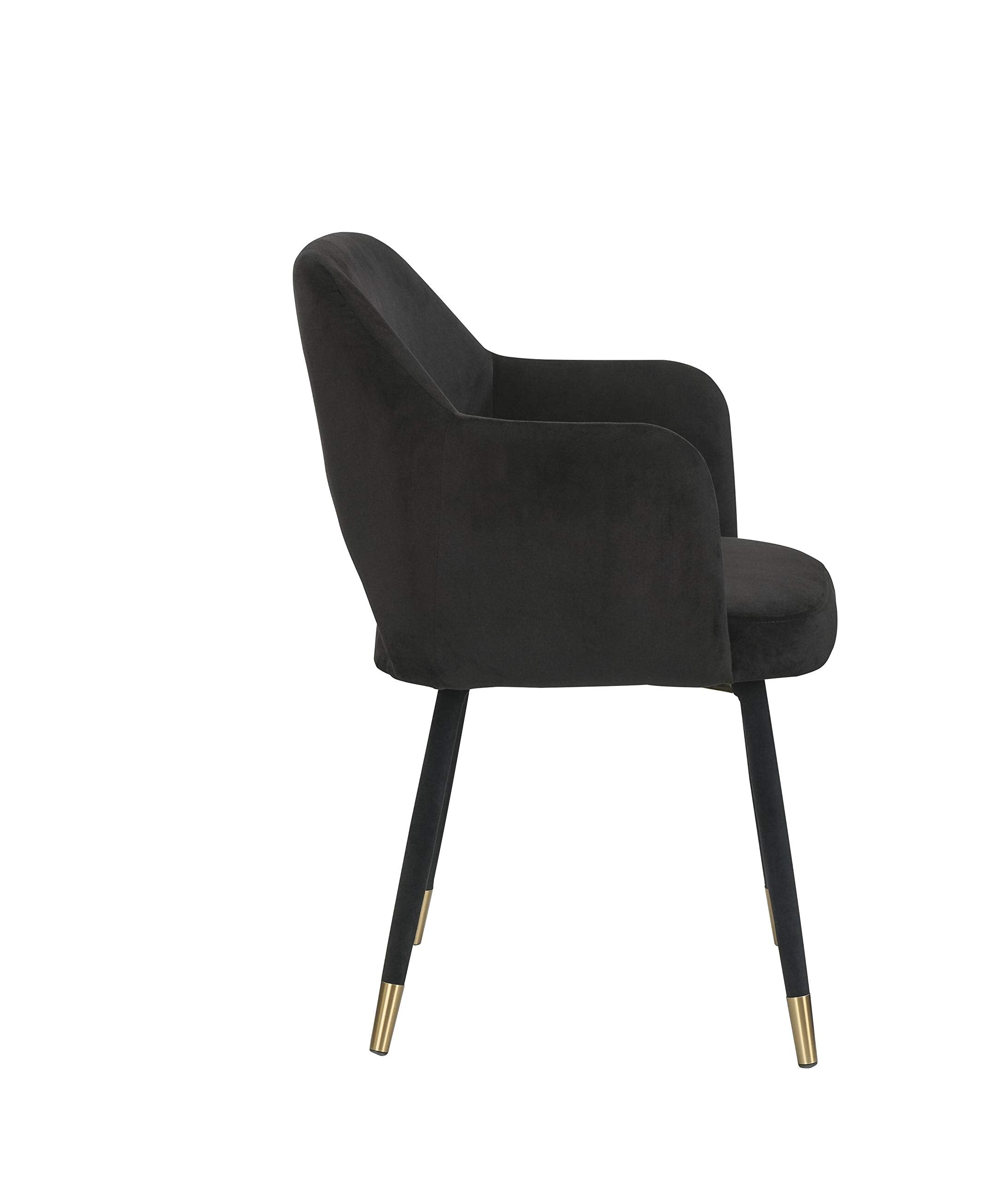 Acme Applewood Accent Chair in Black Velvet & Gold