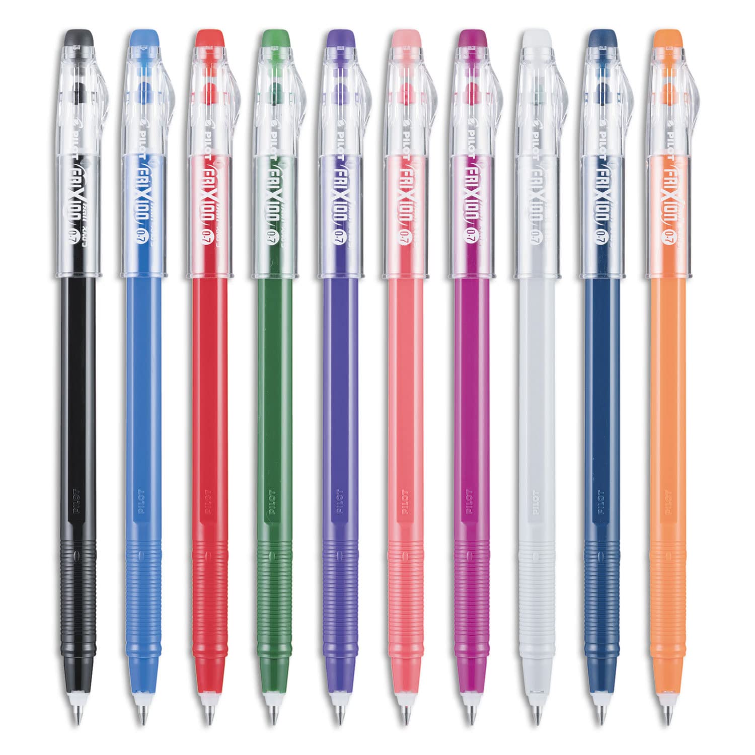 Pilot 32454 Frixion Colorsticks Erasable Stick Gel Pen, 0.7Mm, Assorted Ink/Barrel, 10/Pack