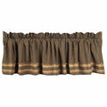 Home Collection by Raghu Newbury Gingham Black with Oat Trim Black and Oat Valance, 72 by 15.5