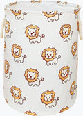 VAIVUSTO Round Laundry Basket, Waterproof Canvas Large Clothes Basket Laundry Hamper with Handles Kids Nursery Hamper for Kids R