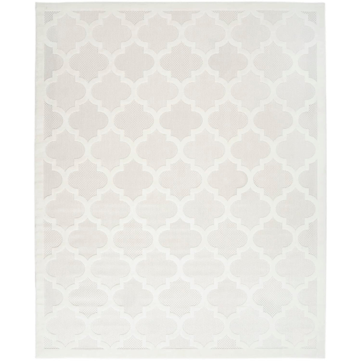 Nourison Easy Care Moroccan Area Rug 8' X 10', Ivory/White, Rectangular, 0.25' Thick, Trellis Easy Cleaning Non Shedding Bed Ro