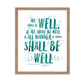 Poster Master Motivational Poster - Inspirational Print - Gift for Christian, Friend - All Manner of Things Shall be Well, Water